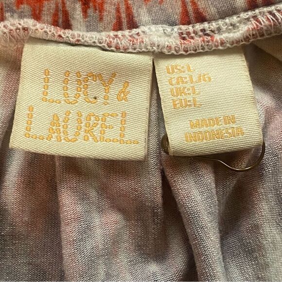 Lucy & Laurel Geo Design Orange, Cream and Blue Maxi Skirt Size Large - Picture 3 of 7